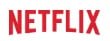 Netflix logo in red text on white background