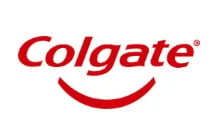 Colgate logo with red text and a curved smile underneath
